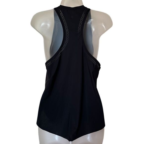 Lululemon Seamless Razor Back Black Flowy Fitted Tank Top Workout Shirt - Picture 3 of 8